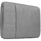 Mobigear Laptophoes geschikt voor Laptop | Denim Zipper Sleeve 12 inch Laptop hoes - Grijs