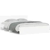 vidaXL Bedframe met hoofdeinde wit 140x200 cm