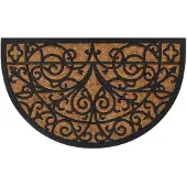 vidaXL Deurmat halfrond 45x75 cm rubber en kokosvezel