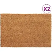 vidaXL Deurmatten 2 st 40x60 cm getufte kokosvezel naturel