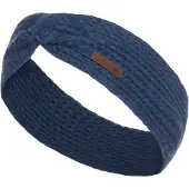 Knit Factory Joy Gebreide Dames Hoofdband - Haarband - Oorwarmers dames - Hoofdwarmer vrouwen - Hoofdband winter - Jeans - Donkerblauw - One Size