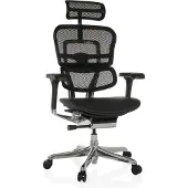 Hjh OFFICE Bureaustoel / directiestoel ERGOHUMAN GEN2 zitting leder / rugleuning netbespanning zwart