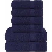 vidaXL 6-delige Handdoekenset FROGN 360 g/m² marineblauw