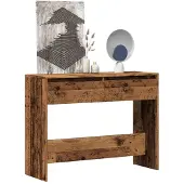 vidaXL Wandtafel 100x35x76,5 cm bewerkt hout oud houtkleurig
