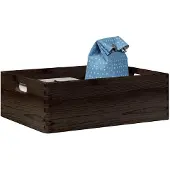 vidaXL Houten kist met handvatten 40x30x13 cm massief grenenhout zwart