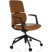 Hjh OFFICE Directiestoel / bureaustoel ATMOS DESIGNER leder camel