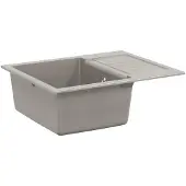 vidaXL Wasbak Grijs 620 x 500 mm 80% Kwarts en 20% Hars