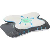 vidaXL - Nek - kussen - Wit - Traagschuim - 58 - x - 37,5 - x - 12 - cm