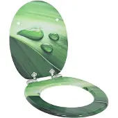 vidaXL Zacht-sluit toiletzitting Groene Druppel 44 x 38 cm MDF bord