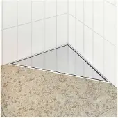 vidaXL 2 in 1 driehoekige doucheafvoer zilver 32 x 32 x 7,5 cm