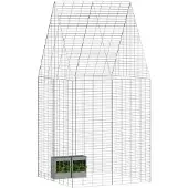 vidaXL Konijnenkooi zilver 100 x 100 x 210 cm Gegalvaniseerd staal