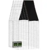 vidaXL Konijnenkooi zilver 100 x 100 x 210 cm Gegalvaniseerd staal