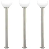 vidaXL Bolderverlichting 3 stuks 120 cm RVS IP44