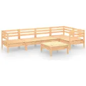 vidaXL 6-delige Loungeset massief grenenhout