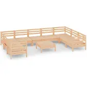 vidaXL 10-delige Loungeset massief grenenhout