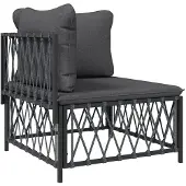 vidaXL 6-delige Loungeset met kussens staal antracietkleurig