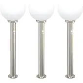 vidaXL Paalverlichting met sensor, 3 stuks, 80 cm, roestvrij staal, IP44