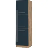 Vicco Hoge kast Fame-Line Donkerblauw hoogglans/Goudkleurig Eiken 60 cm, Model 48895