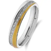 Lucardi Ring 'Statement' goud / zilver