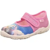 Superfit Ballerina's 'BONNY' saffier / grijs / lichtroze / offwhite