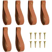 INF Set van 6 leren wandhaken - Stijlvol en functioneel Brown