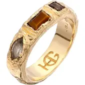 Haze&Glory Ring 'Trio Jewels' goud