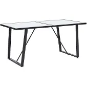 vidaXL Eettafel 160x80x75 cm gehard glas wit