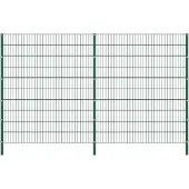 vidaXL Schuttingpaneel met palen ijzer 349x200 cm groen