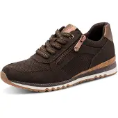 Marco Tozzi Veterschoen 'Sneakers Laag' donkerbruin