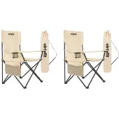 VirtuFit Opvouwbare Camping Stoel - Beige - Set van 2