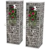 vidaXL Schanskorf palen/plantenbakken 2 st 50x50x160 cm staal