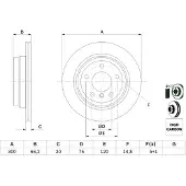 Bosch Remschijf 0 986 479 263 achter, geventileerd, sterk gecarboniseerd, 1 Stuk