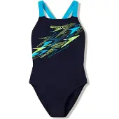 Speedo Medley Logo Medalist 1P Dames - Chloorbestendig Sportbadpak Dames - Kleurvast Badpak Dames - Zwempak Dames met Medalist-Rug - Zwart/Groen - 36