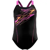 Speedo EnduraFlex badpak - zwart/roze Sportbadpak Meisjes Nylon - maat 164