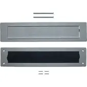 Intersteel Set briefplaat en tochtwering rechthoekig RVS getrommeld 340 x 75 mm
