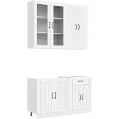 vidaXL Keukenelement LUCCA, 4 stuks, wit, houtvezel