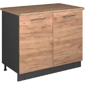 Vicco Wastafelkast Fame-Line Goudkleurig Eiken/Antraciet 100 cm, WB Eik, Model 61936