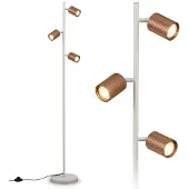 Briloner Ida - Vloerlamp - woonkamer lamp - bureaulamp - staande lamp met GU10 fitting - h.: 141cm - koffie