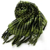 Torribaly Unisex Sjaal Polyester Kwastje Arabische Woestijn Shemagh, Groen