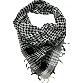 Torribaly Unisex sjaal polyester kwast Arabische woestijn shemagh, zwart