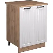 Vicco Wastafelkast Fame-Line Wit Landhuis/Goudkleurig Eiken 60 cm, Model 65251