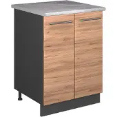 Vicco Wastafelkast Fame-Line Goudkleurig Eiken/Antraciet 60 cm, Model 65271