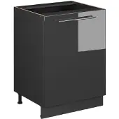 Vicco Keukenonderkast Fame-Line, Antraciet Hoogglans/Antraciet, 60 cm 1 deur zonder werkblad