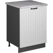 Vicco Keukenonderkast Fame-Line, Wit Landhuis/Antraciet, 60 cm 1 deur met werkblad