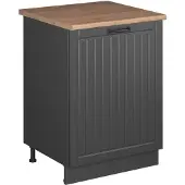 Vicco Keukenonderkast Fame-Line, Donkergrijs/Antraciet, 60 cm 1 deur met werkblad