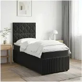 vidaXL Boxspringbed met matras Zwart 90 x 190 cm Fluweel