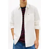 Tommy Hilfiger Tjm Regular Linen Shirt Ecru Maat: M | Casual Overhemden Outlet | Heren | Wit