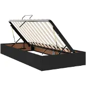 vidaXL Opbergbed met hoofdeinde 2 st Zwart Kunstleer