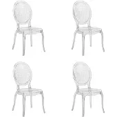 Hjh LIVING Eetkamerstoel / designstoel Cristalio, transparant polycarbonaat, set van 4,