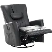 Beliani REA - Relaxfauteuil - Zwart - Kunstleer